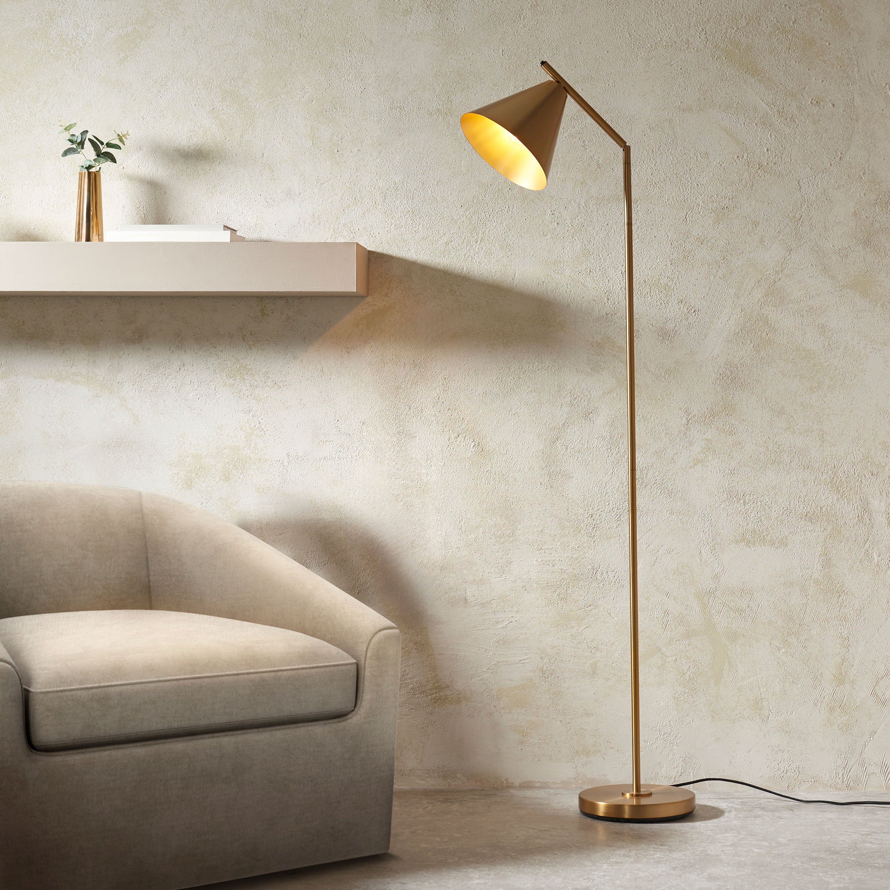 Ariana Antique Brass Floor Lamp